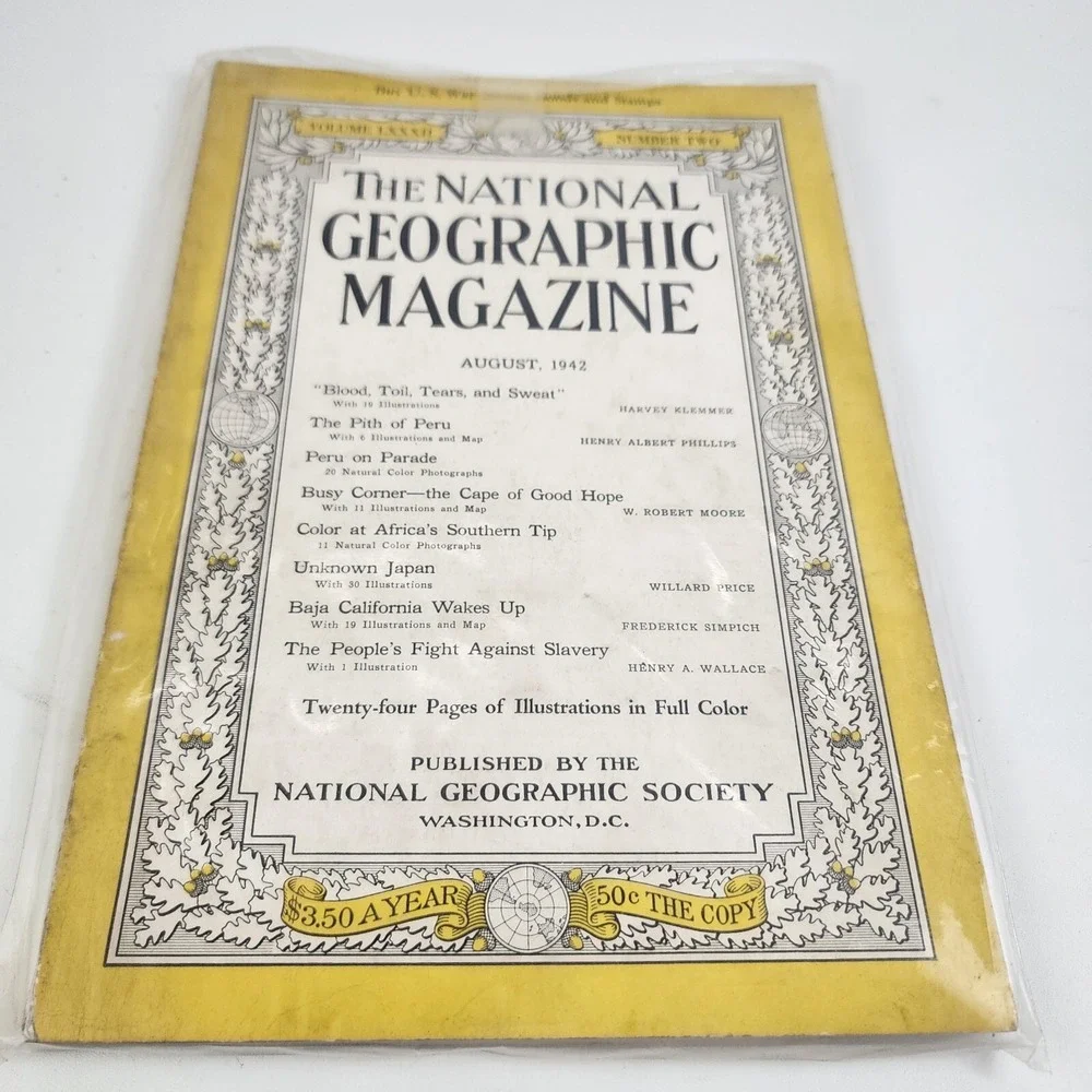 National‎ Geographic Magazine August 1942 No Insert